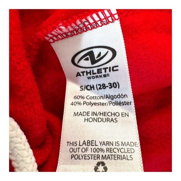 Athletic Works Red Jogger Sweatpants S 28 30 Cotton Polyester Elastic Waist - Picture 3 of 4